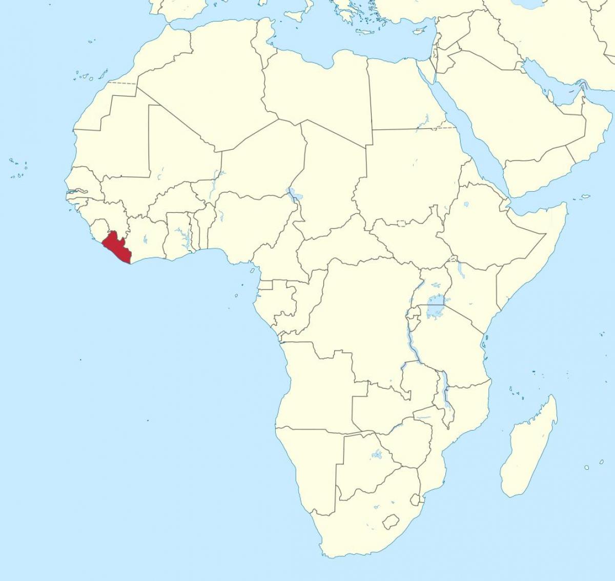 kaart van Liberië-afrika