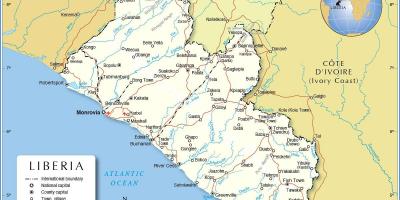 Kaart van die wes-afrika, Liberië