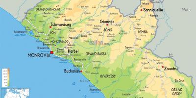 Trek die kaart van Liberië