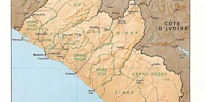 Teken die verligting kaart van Liberië